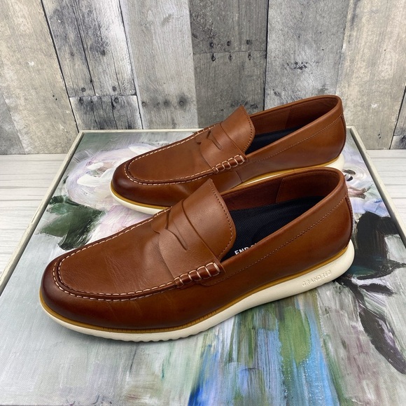 SOLD!!!!!Cole Haan 2.0 Zerogrand Penny Loafer in Briti Tan Size 10.5. - Picture 2 of 12